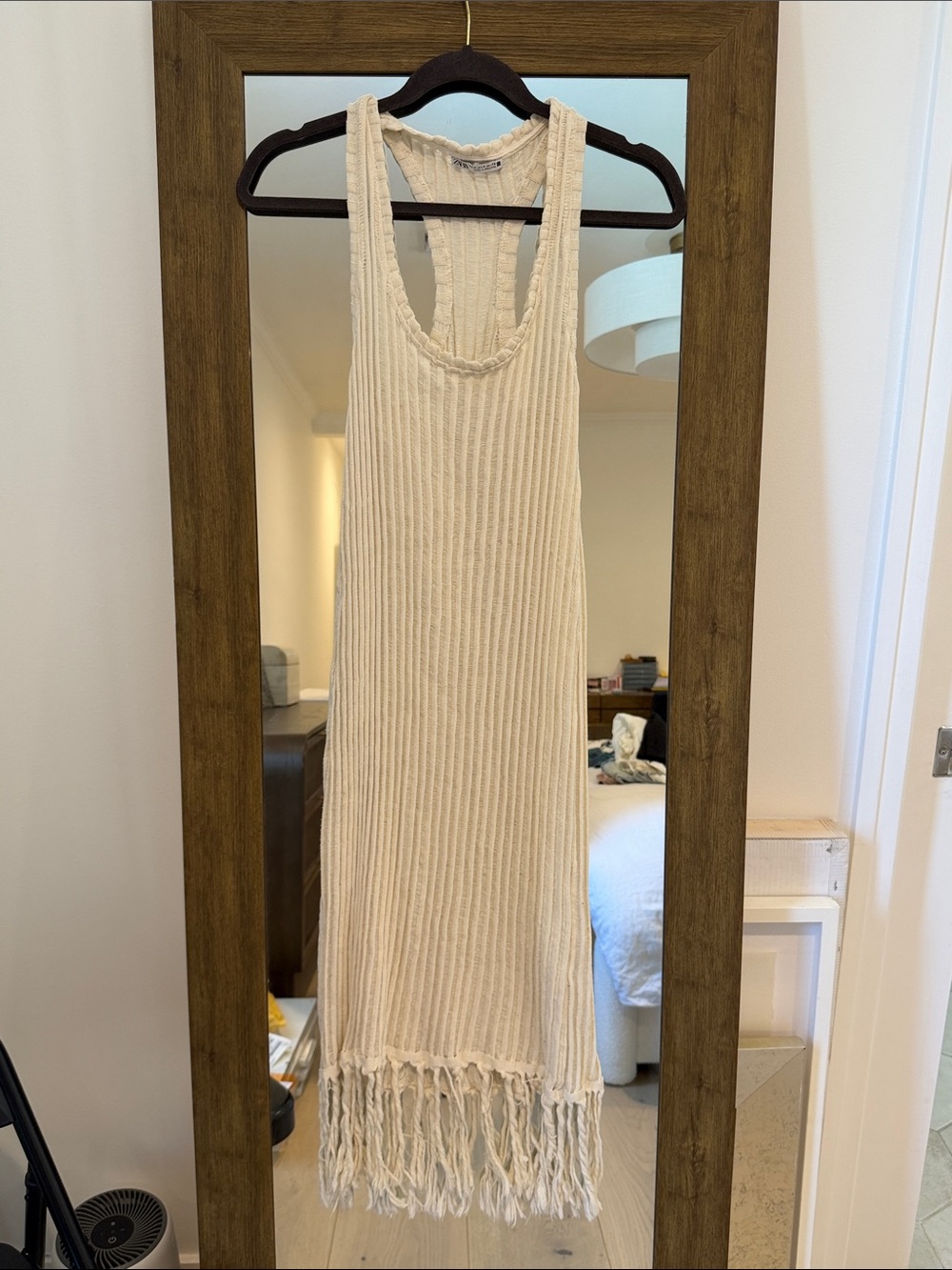 Zara knit tank dress w fringe